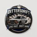 DITTERSDRIFT Aufkleber Live Fast · Drift Hard  #gray
