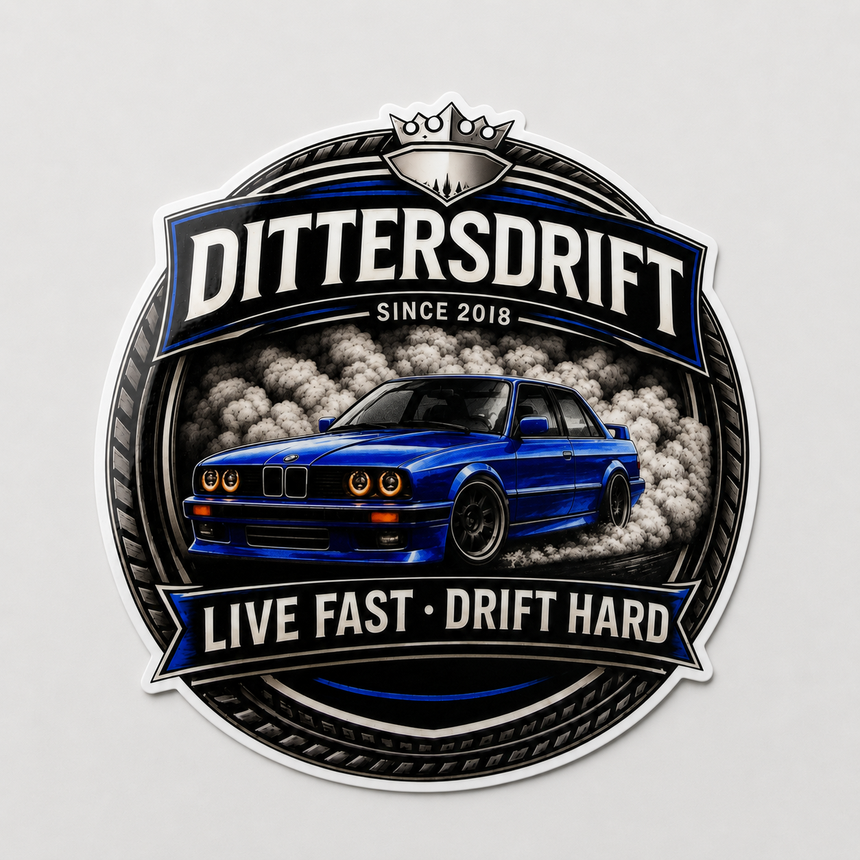DITTERSDRIFT Aufkleber Live Fast · Drift Hard  #blue
