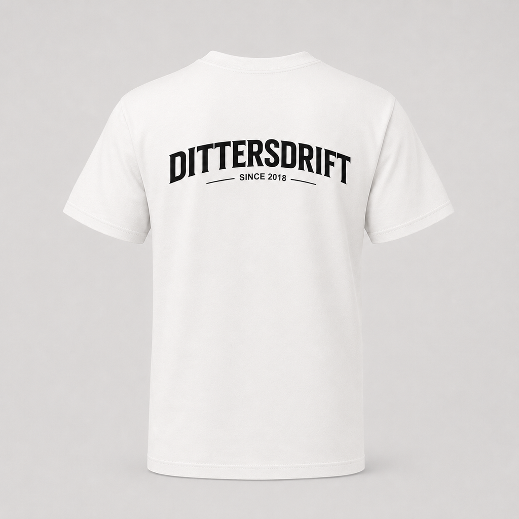 DITTERSDRIFT T-Shirt „Live Fast – Drift Hard“ White Edition